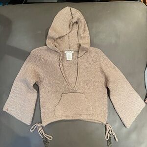 LaRok Beige V-Neck Sweater with Lurex Yarn